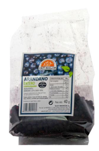 aperitivos y frutos secos ARANDANOS ENTERO NEGRO40 GR,