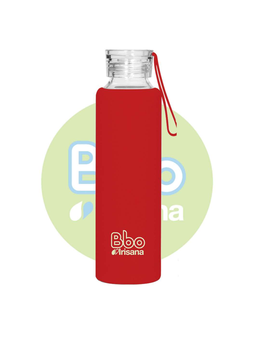 jarras vasos y teteras BBO BOROSILICATO 550ML SILICONA ROJO