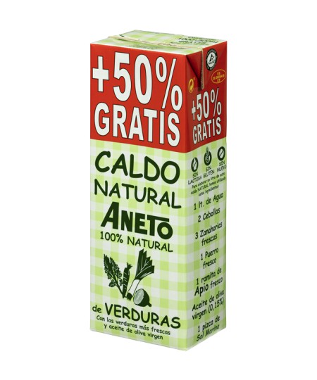 sales, condimentos y salsas CALDO NATURAL DE VERDURAS ECO 1 L + 500 ML GRATIS