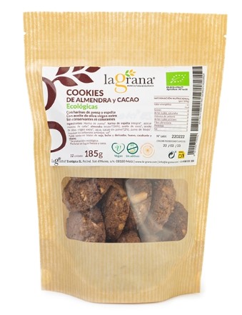 repostería y chocolates COOKIES DE AVENA Y ESPELTA CON ALMENDRA Y CACAO ECO 185G