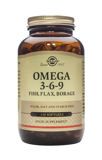 colesterol OMEGA 3-6-9 (Aceites de Pescado, Lino y Borraja) 120 Cápsulas Blandas.