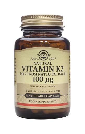 huesos y articulaciones VITAMINA K 2 100 mcg con MK-7 natural (extracto de Natto) 50 Cápsulas Vegetales.