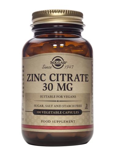 minerales ZINC CITRATO 30mg.100 Cápsulas Vegetales