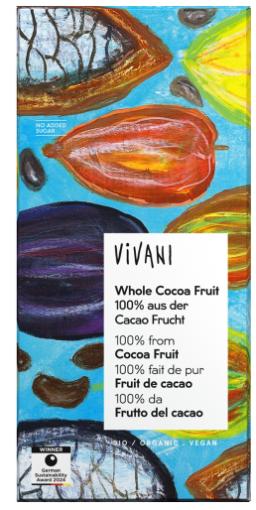 repostería y chocolates CHOCOLATE NEGRO FRUTO DEL CACAO COMPLETO BIO 80G