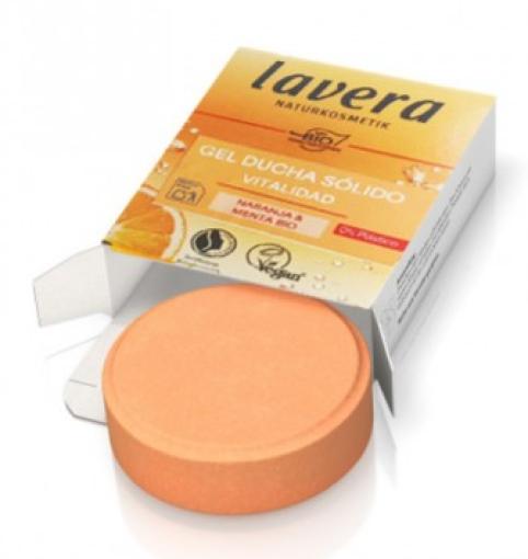línea corporal GEL DUCHA SOLIDO VITALIDAD NARANJA Y MENTA BIO 50G