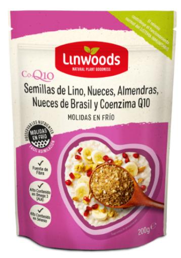 granos y semillas SEMILLAS LINO ECO CON NUECES, ALMENDRAS, NUECES DE BRASIL MOLIDAS Y Q10, 200 g