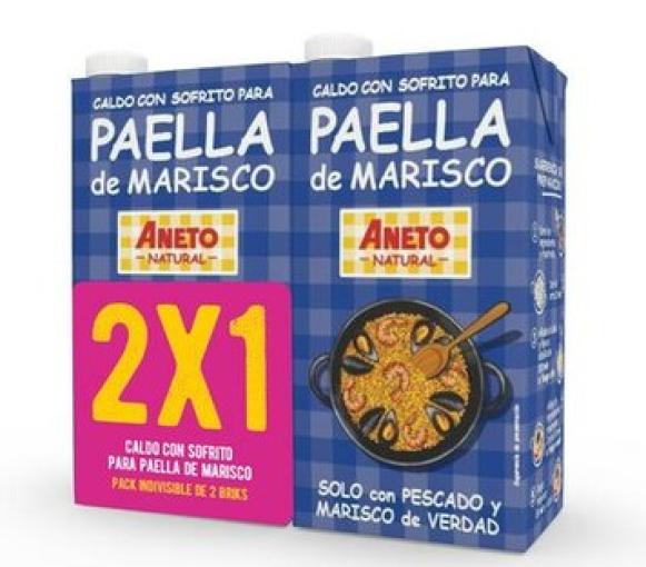 sales, condimentos y salsas PACK 2X1 CALDO PAELLA MARINERA 1L